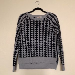 Navy Blue Geometric Pattern Sweater
